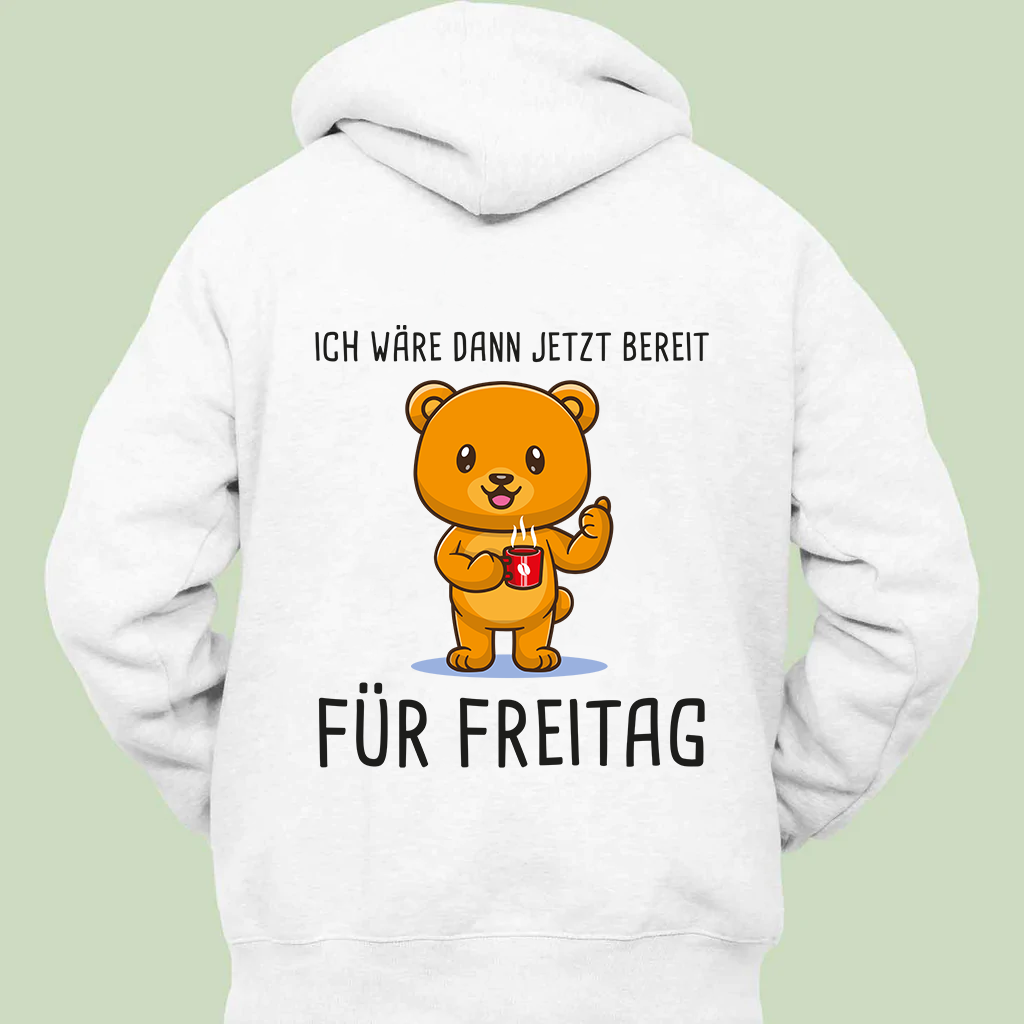 Bereit Bär - Hoodie Unisex Rückendruck