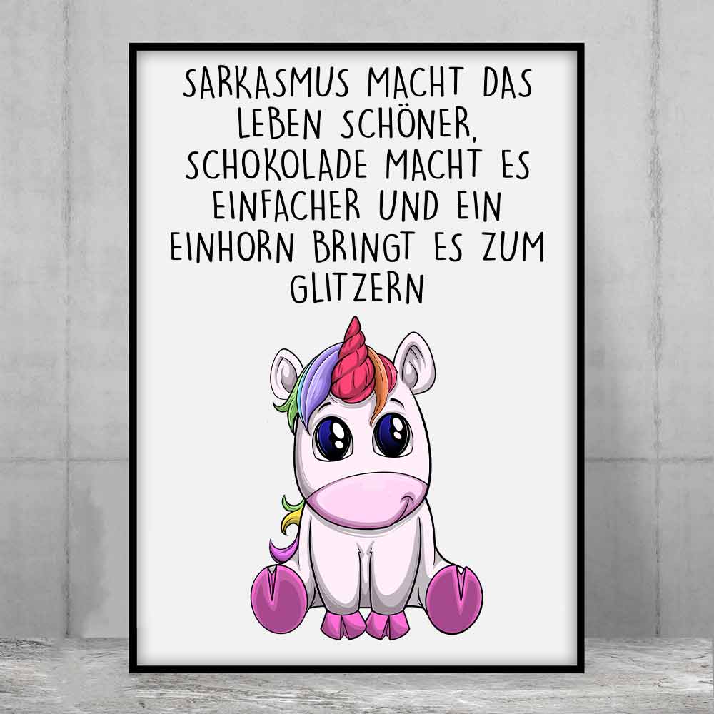 Glitzern Einhorn - Poster