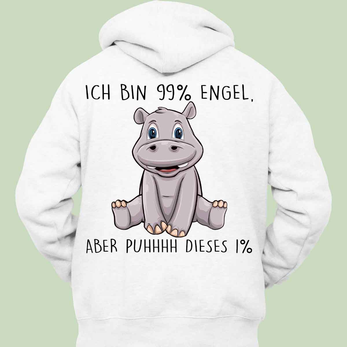 Engel Hippo - Hoodie Unisex Rückendruck