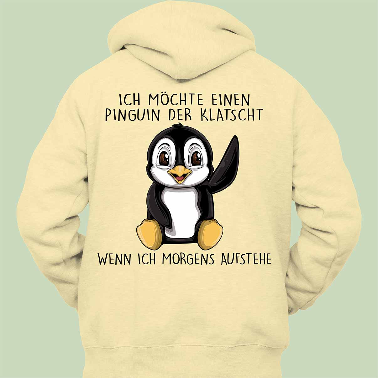 Klatscht Pinguin - Hoodie Unisex Rückendruck