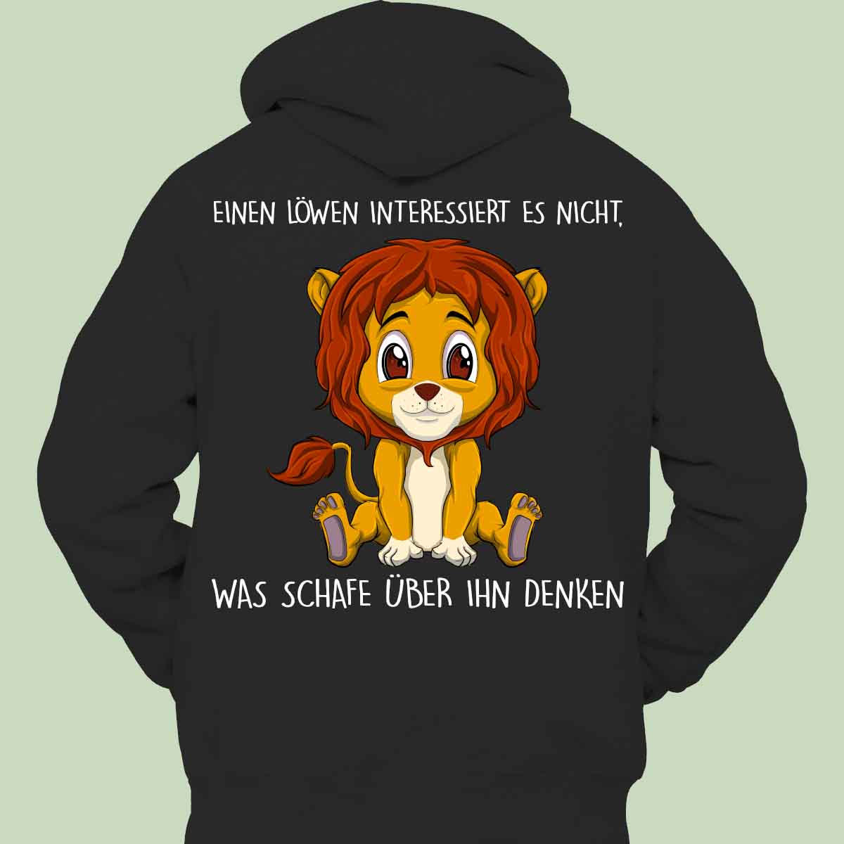 Denken Löwe - Hoodie Unisex Rückendruck