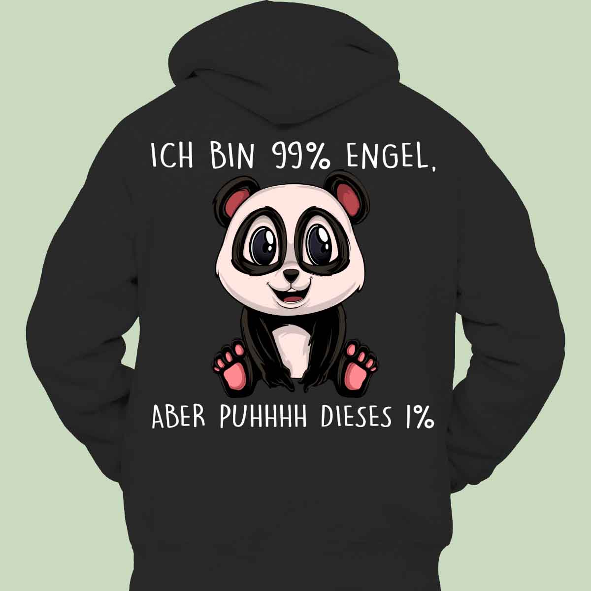 Engel Panda - Hoodie Unisex Rückendruck