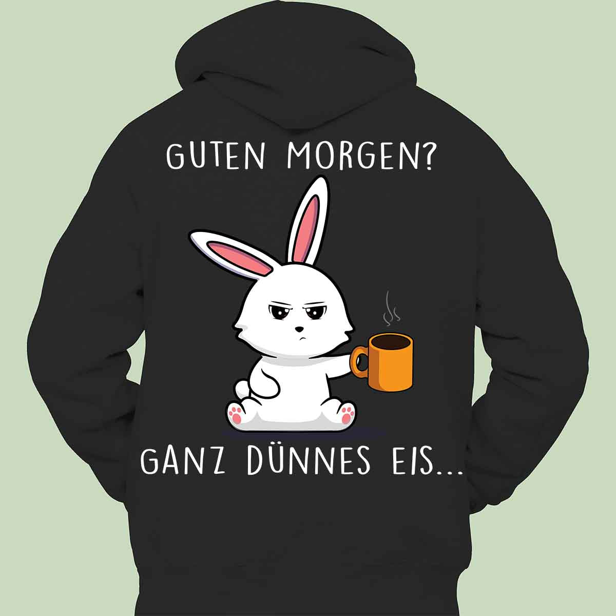 Guten Morgen Cute Bunny - Hoodie Unisex Rückendruck