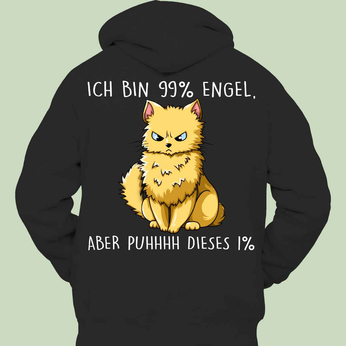 Engel Katze - Hoodie Unisex Rückendruck