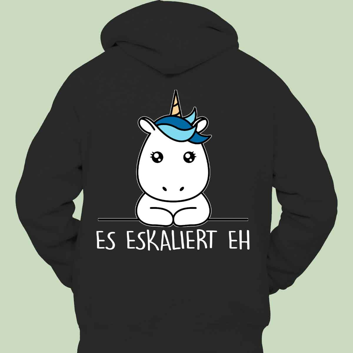 Eskalation Simple Einhorn - Hoodie Unisex Rückendruck