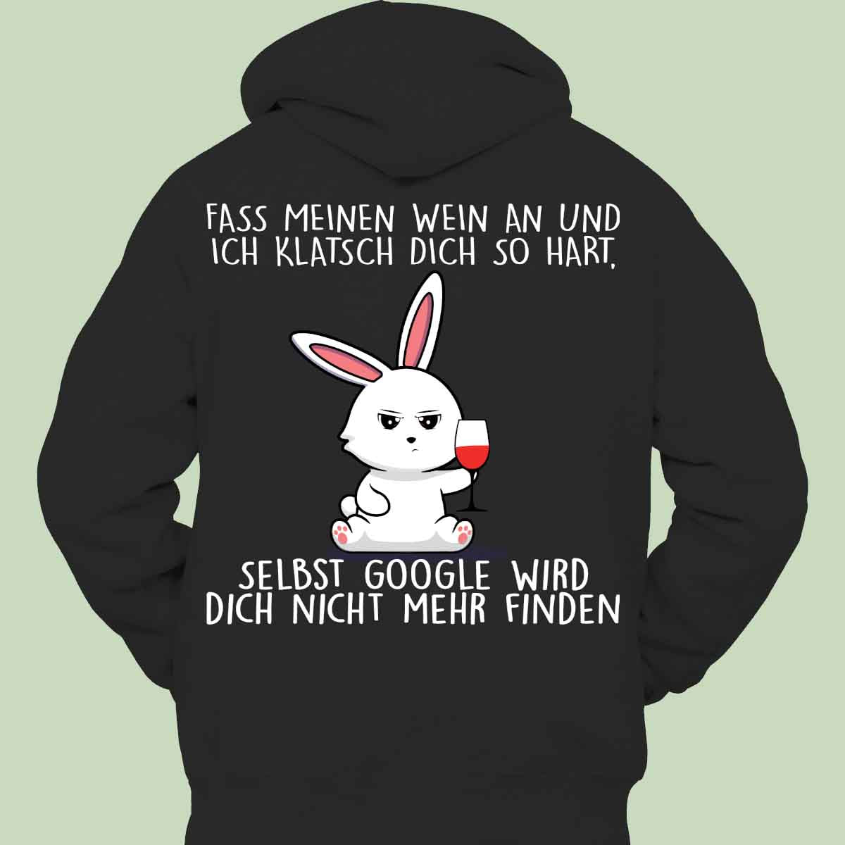 Wein Cute Bunny - Hoodie Unisex Rückendruck