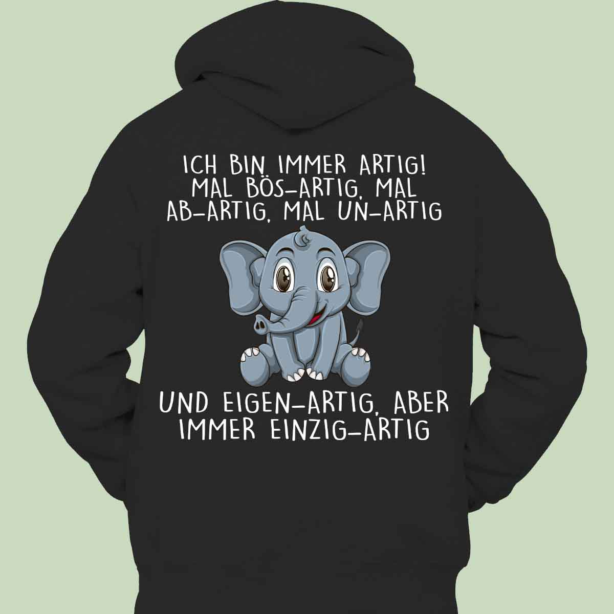 Einzigartig Elefant - Hoodie Unisex Rückendruck