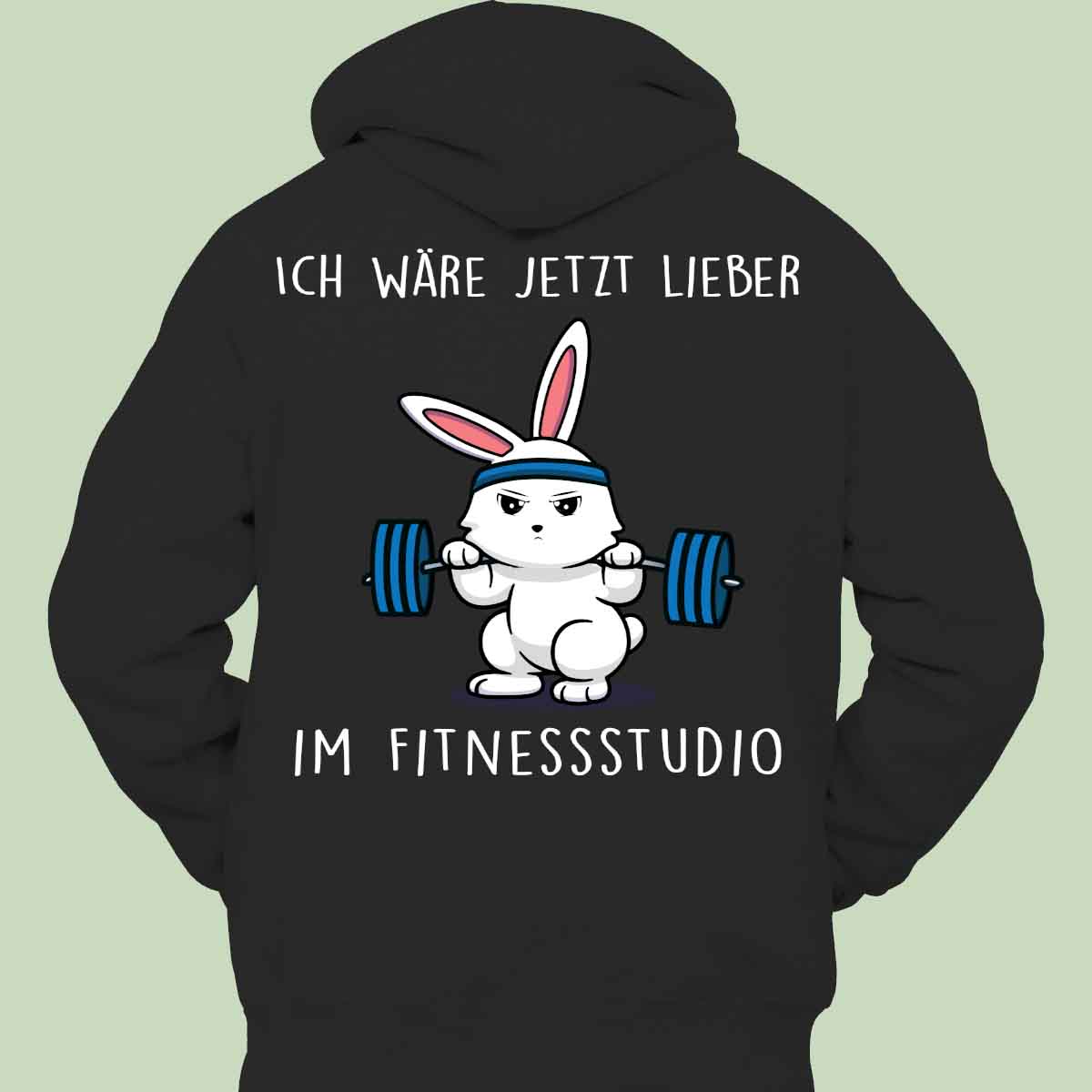 Fitnessstudio Bunny - Hoodie Unisex Rückendruck