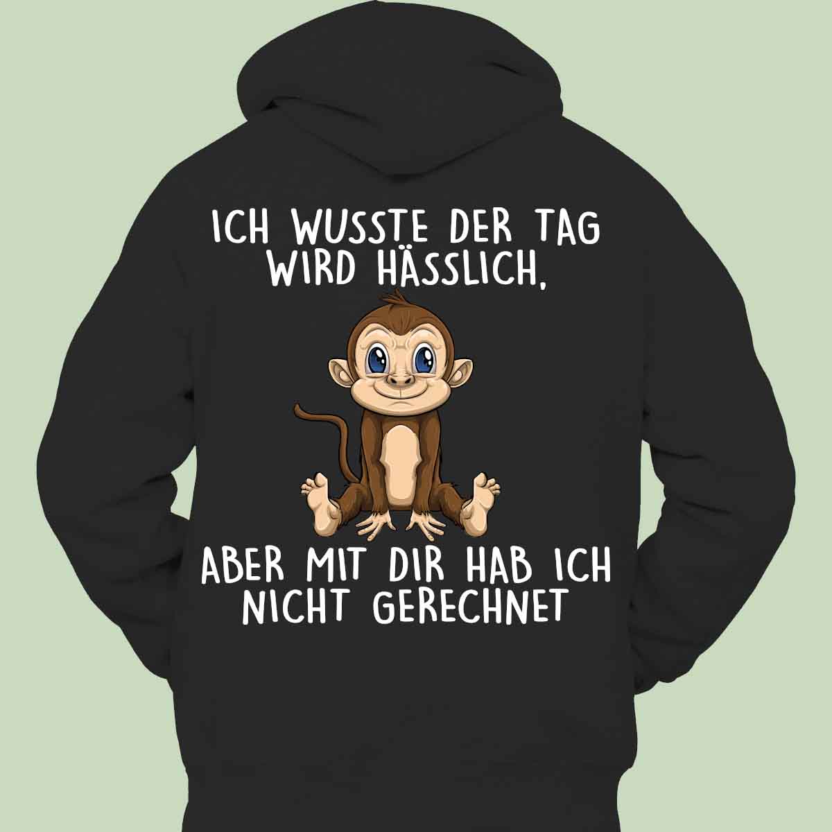 Hässlich Affe - Hoodie Unisex Rückendruck