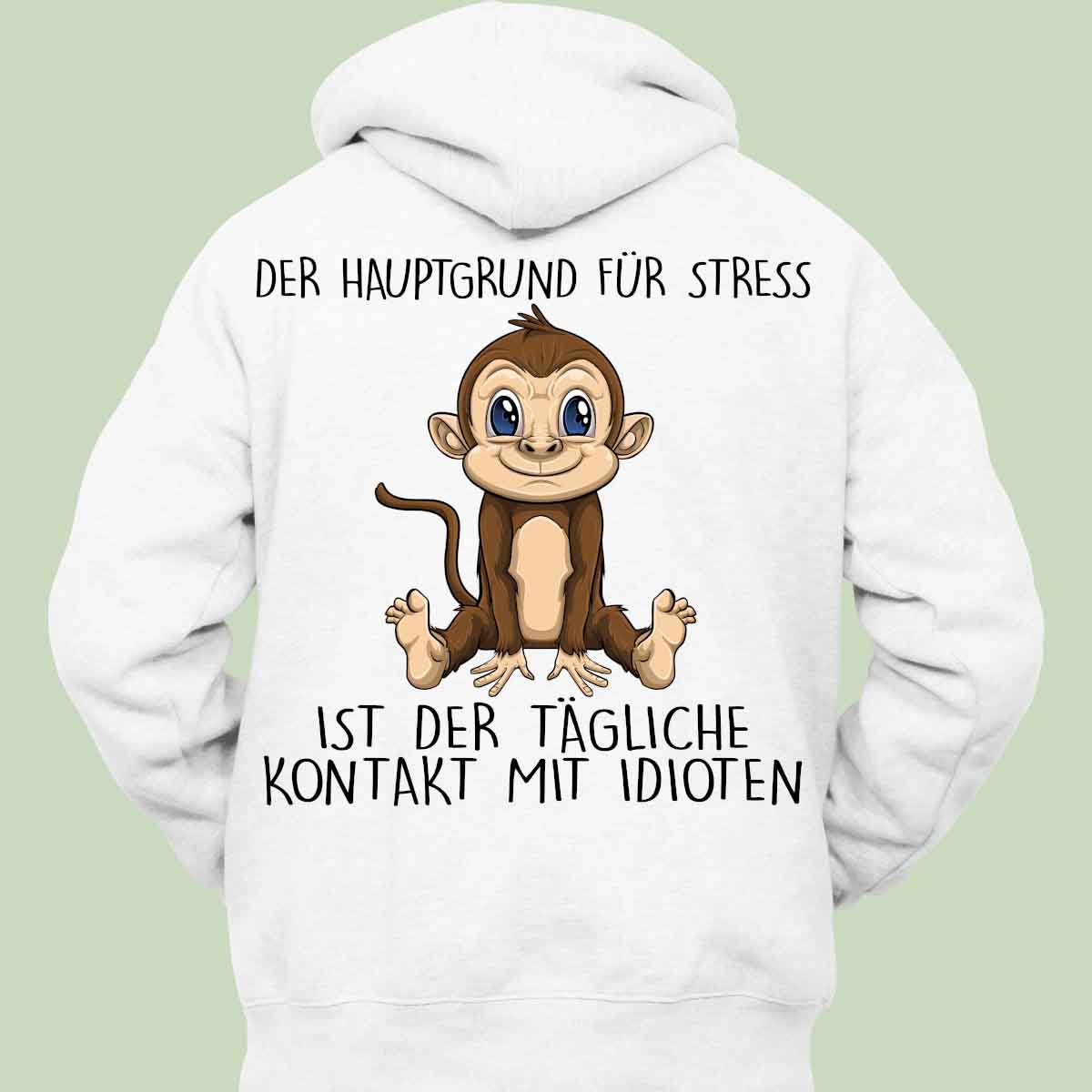 Stress Affe - Hoodie Unisex Rückendruck