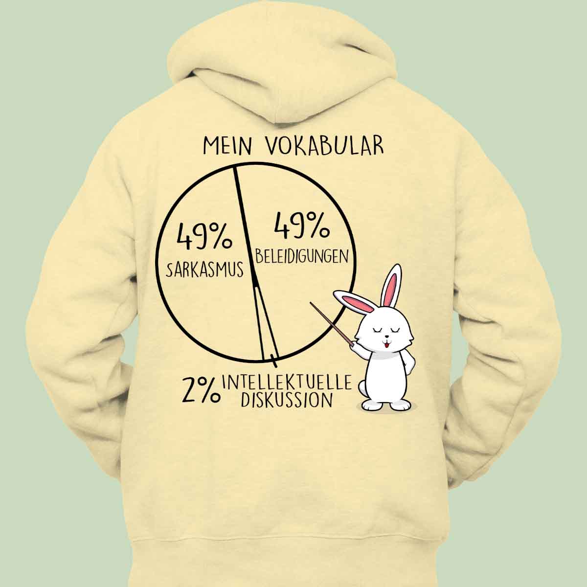 Vokabular Bunny - Hoodie Unisex Rückendruck