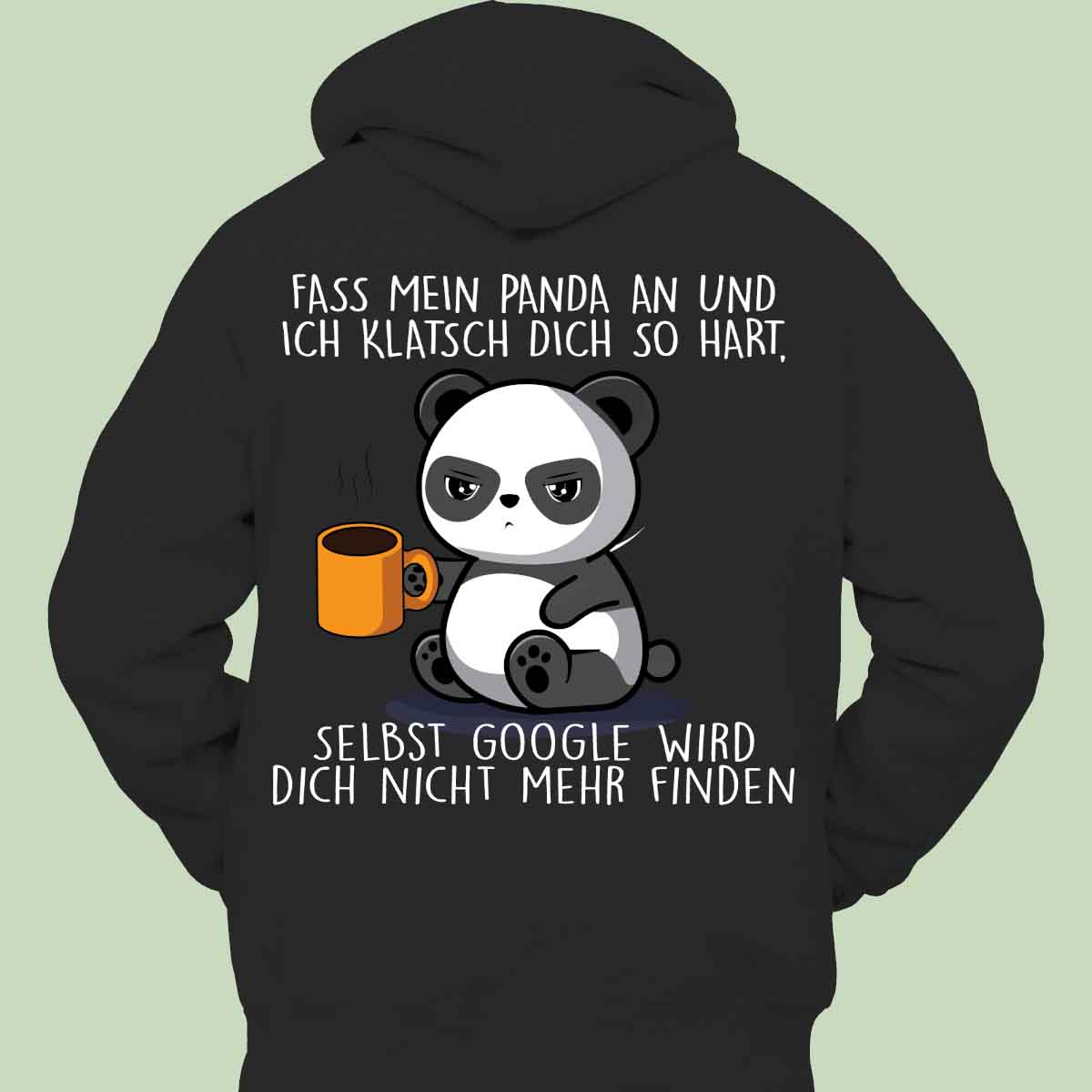 Anfassen Cute Panda - Hoodie Unisex Rückendruck