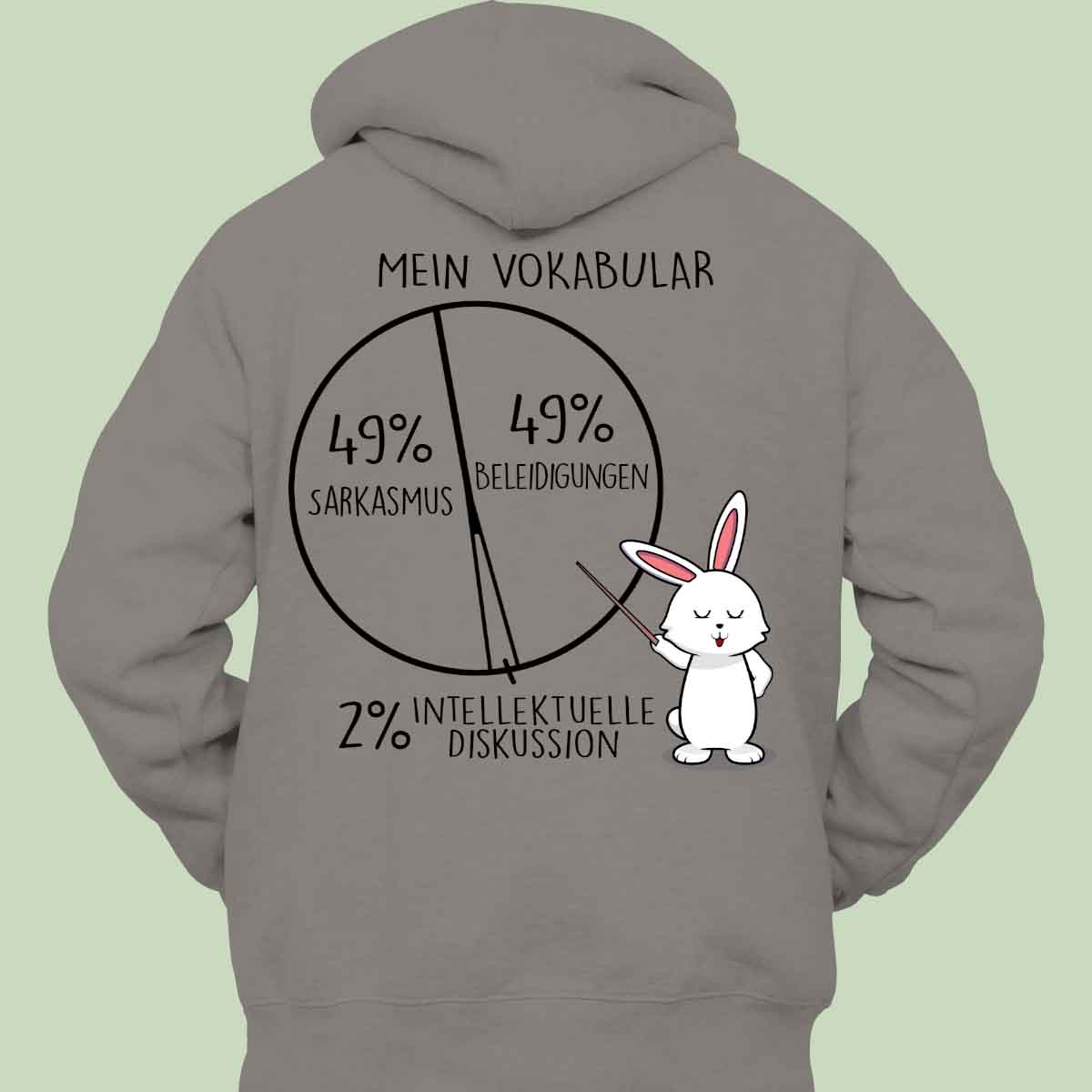 Vokabular Bunny - Hoodie Unisex Rückendruck