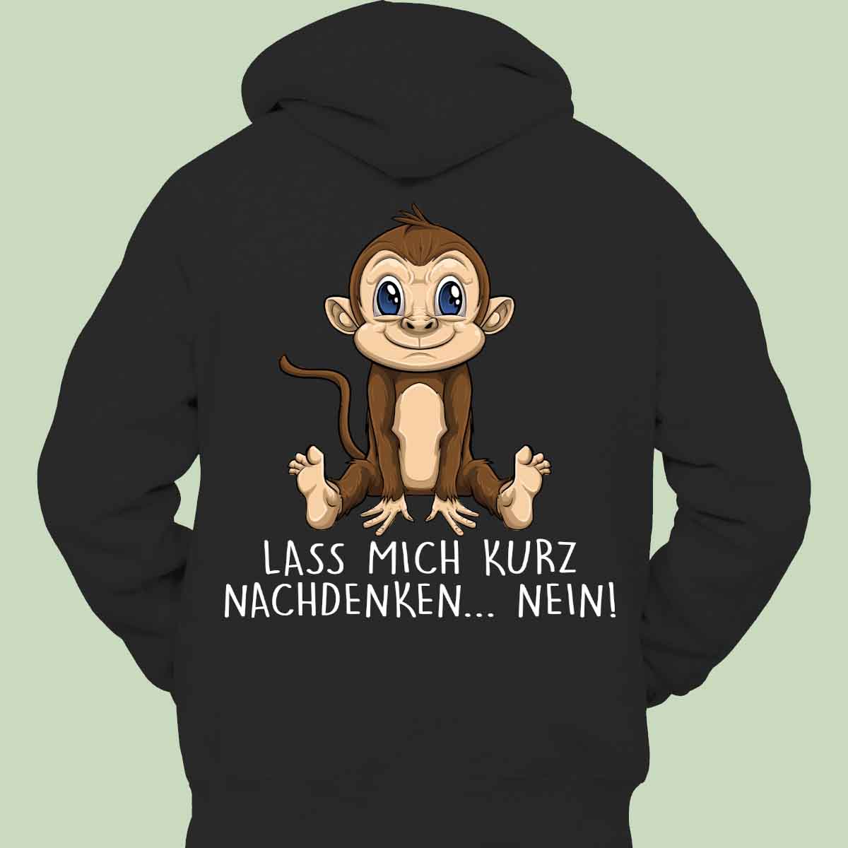 Nachdenken Affe - Hoodie Unisex Rückendruck