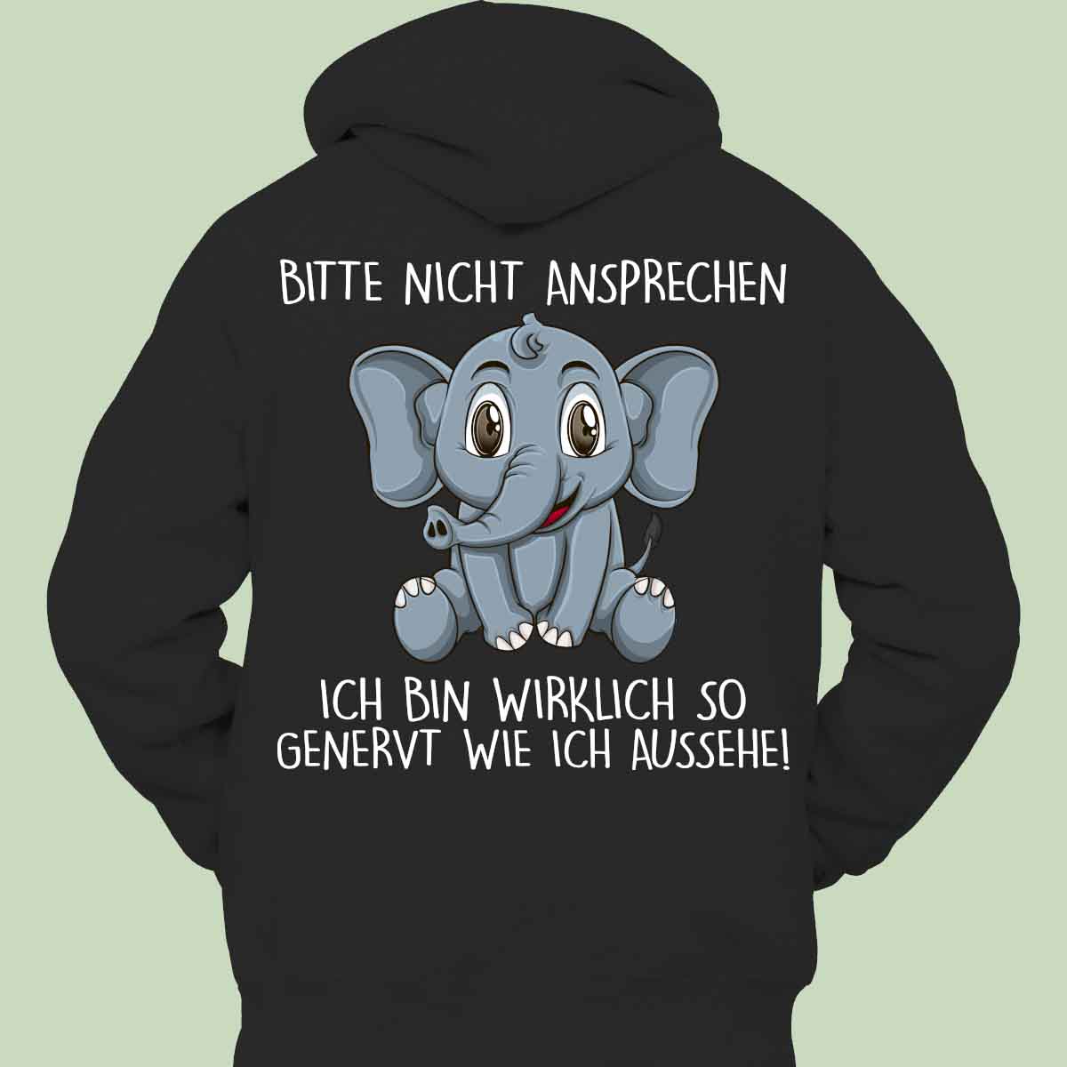 Nicht Ansprechen Elefant - Hoodie Unisex Rückendruck