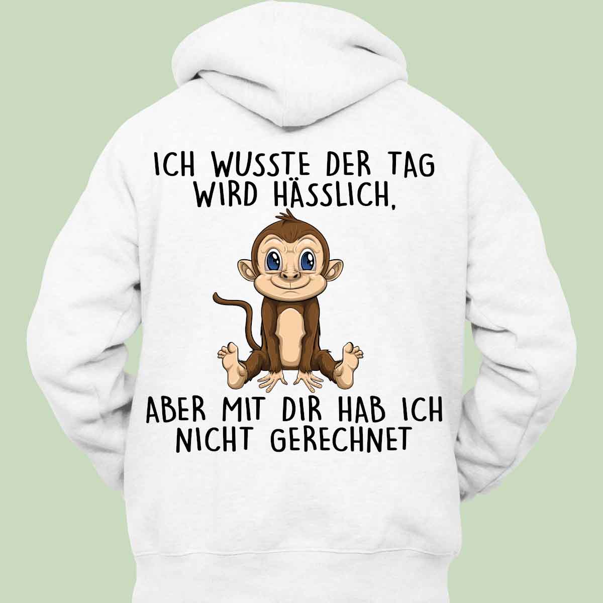 Hässlich Affe - Hoodie Unisex Rückendruck