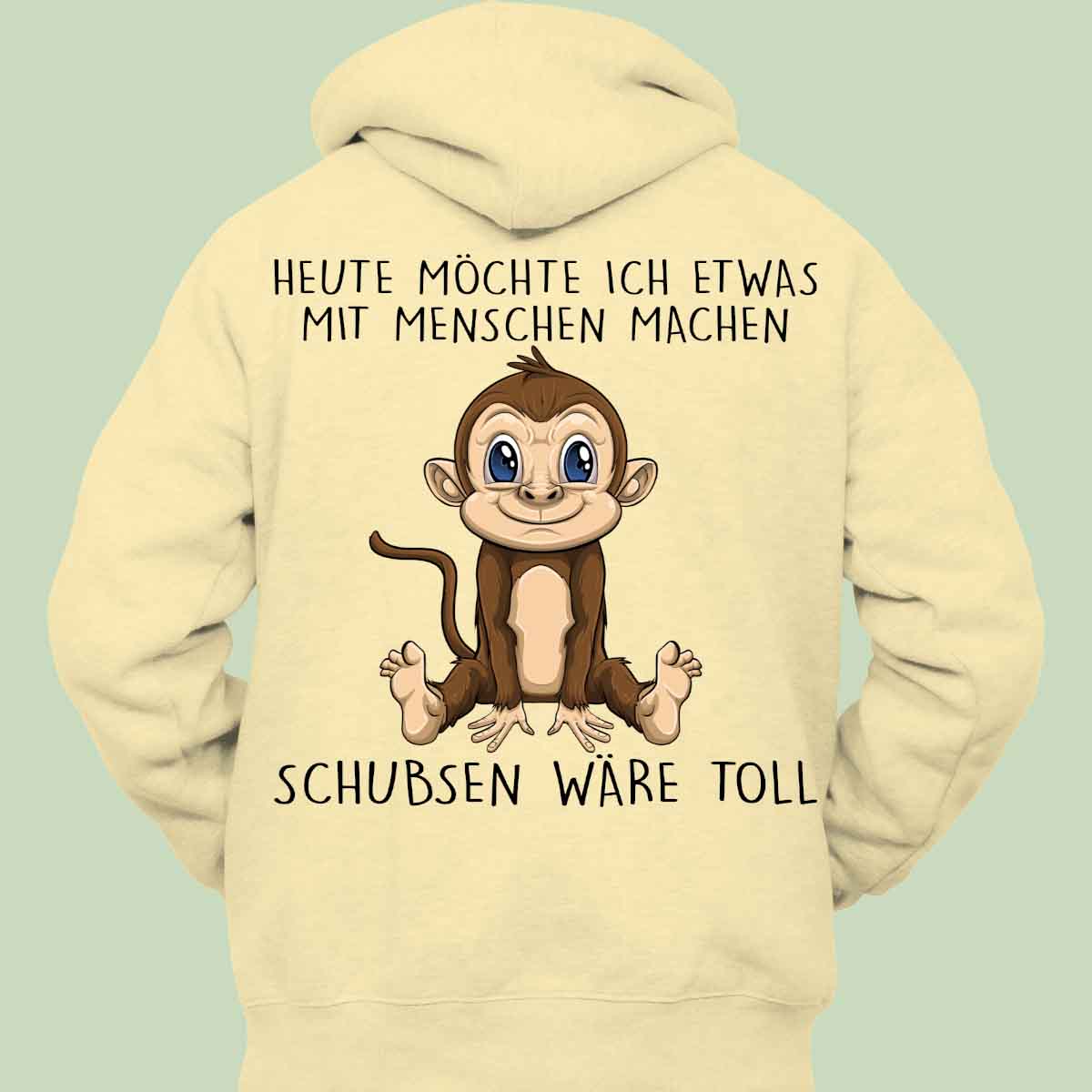 Schubsen Affe - Hoodie Unisex Rückendruck