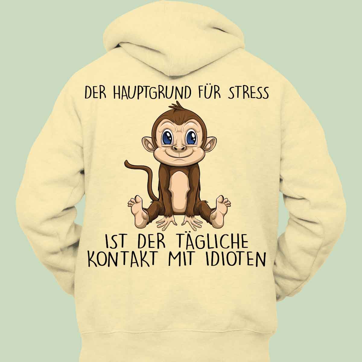 Stress Affe - Hoodie Unisex Rückendruck