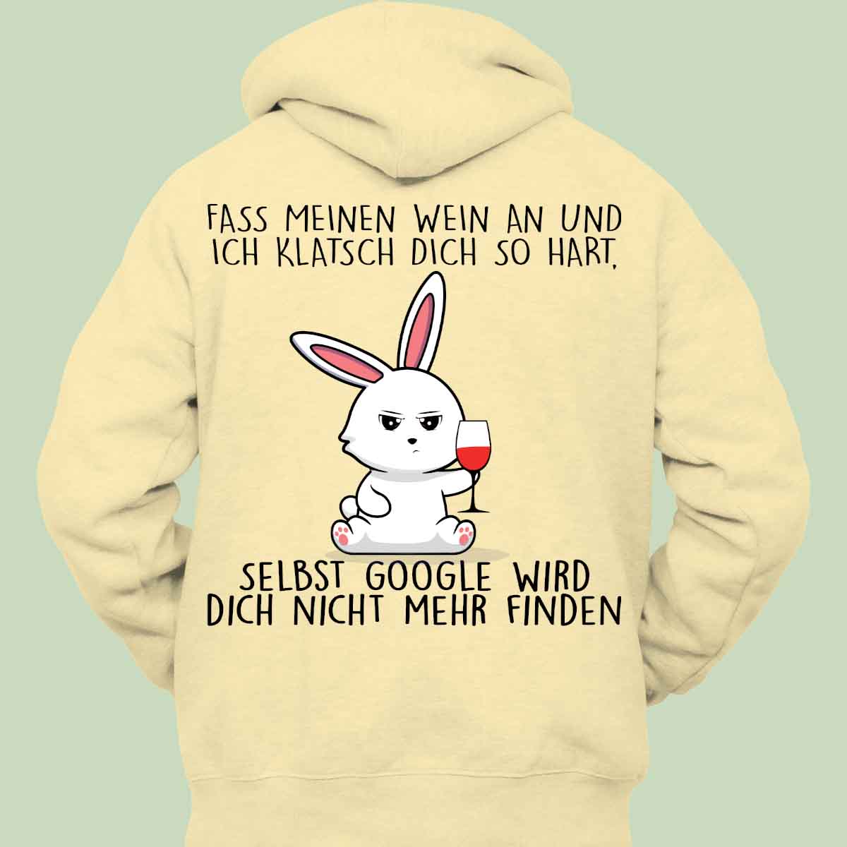 Wein Cute Bunny - Hoodie Unisex Rückendruck