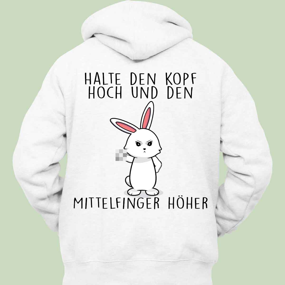 Kopf Hoch Bunny - Hoodie Unisex Rückendruck