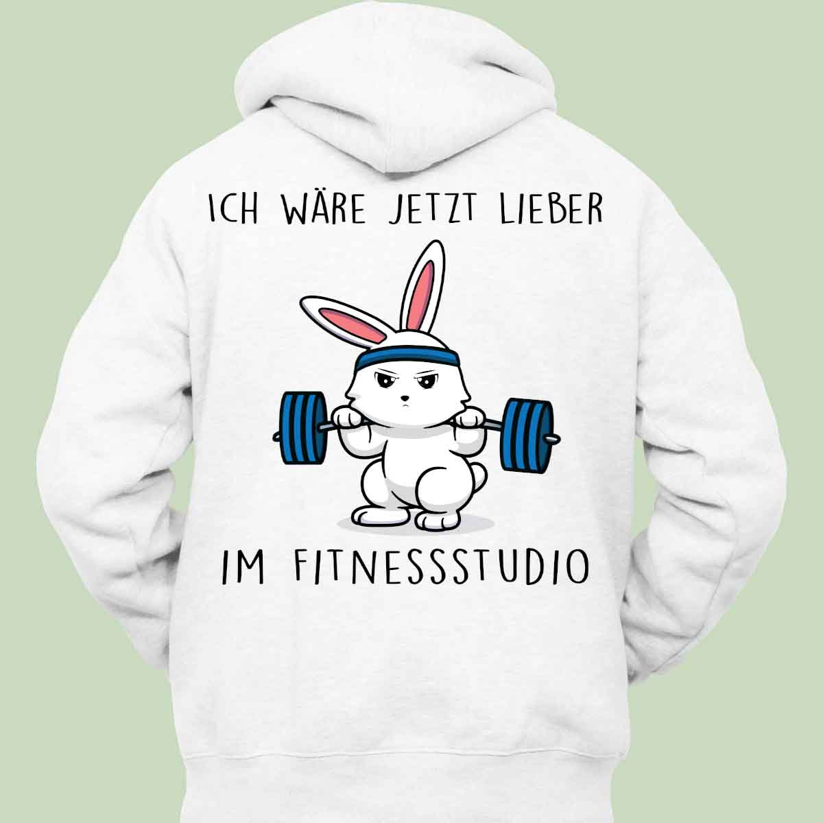 Fitnessstudio Bunny - Hoodie Unisex Rückendruck