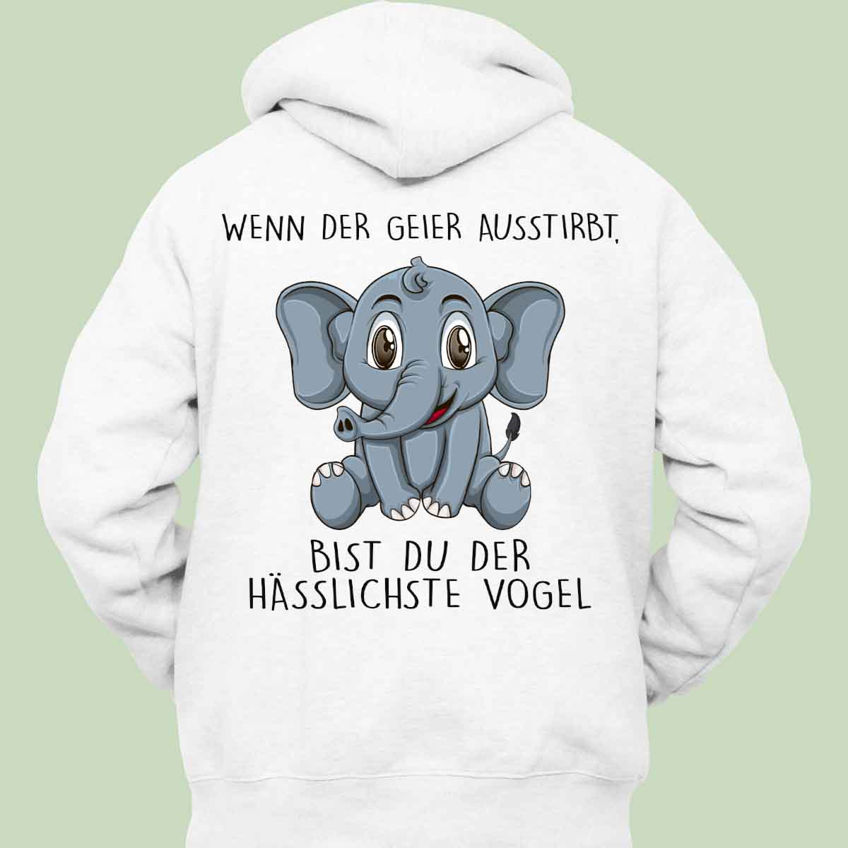 Geier Elefant - Hoodie Unisex Rückendruck