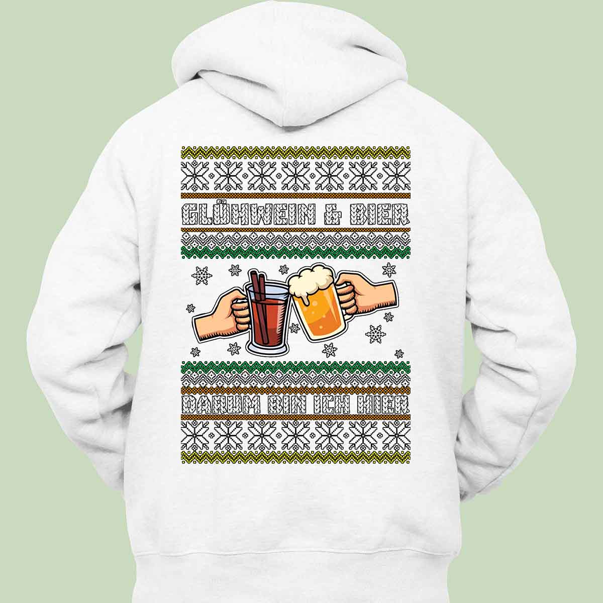 Glühwein und Bier - Hoodie Unisex Rückendruck