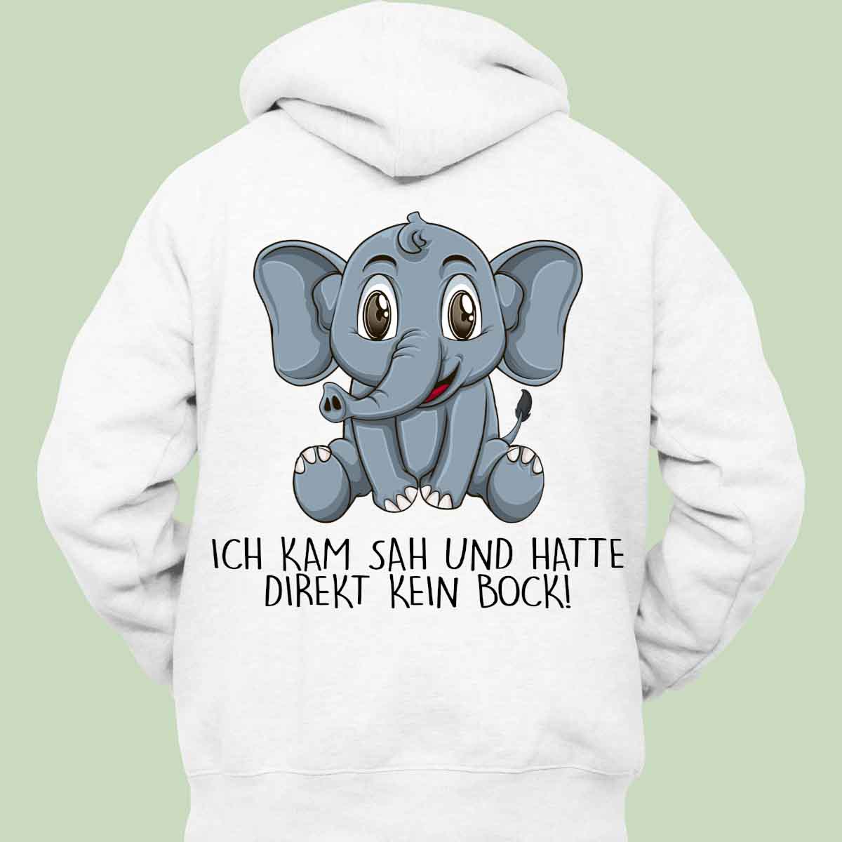 Kein Bock Elefant - Hoodie Unisex Rückendruck