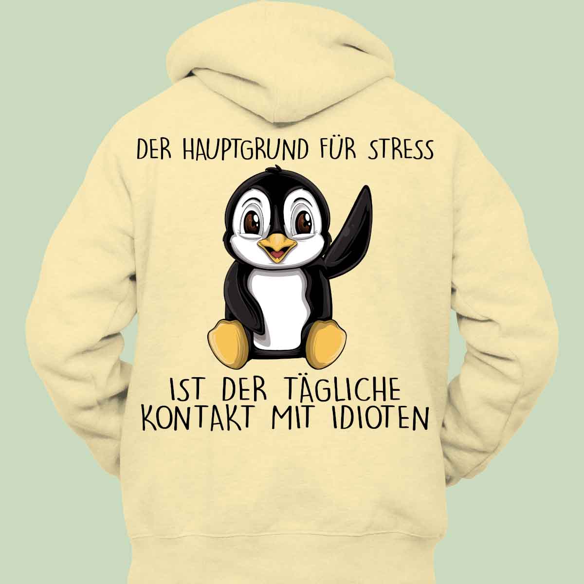 Stress Pinguin - Hoodie Unisex Rückendruck