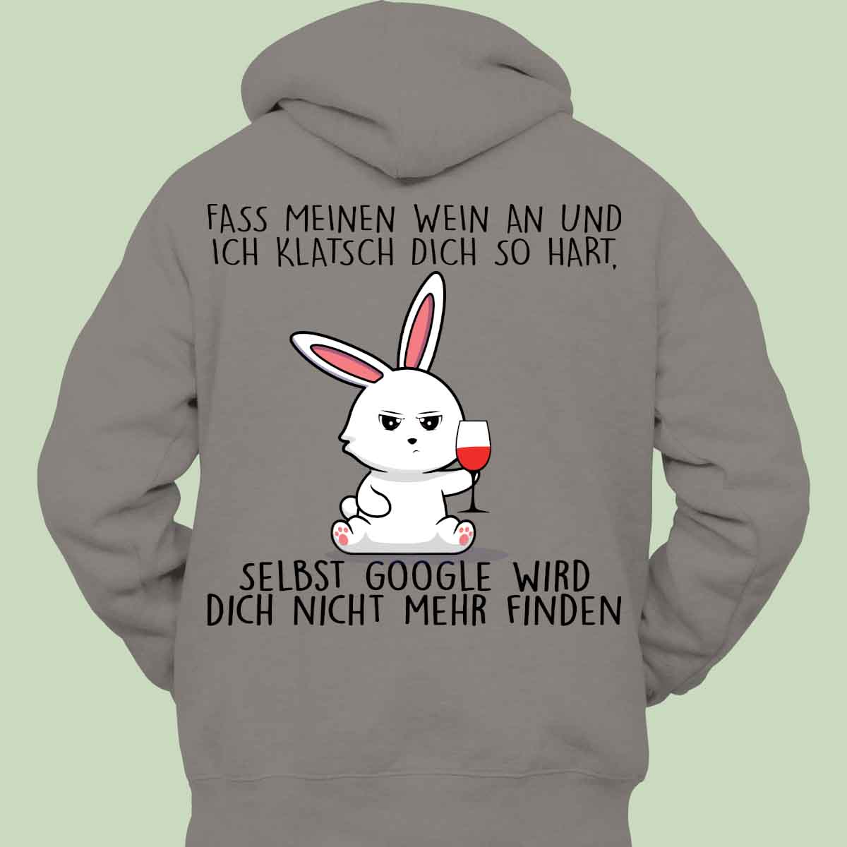 Wein Cute Bunny - Hoodie Unisex Rückendruck