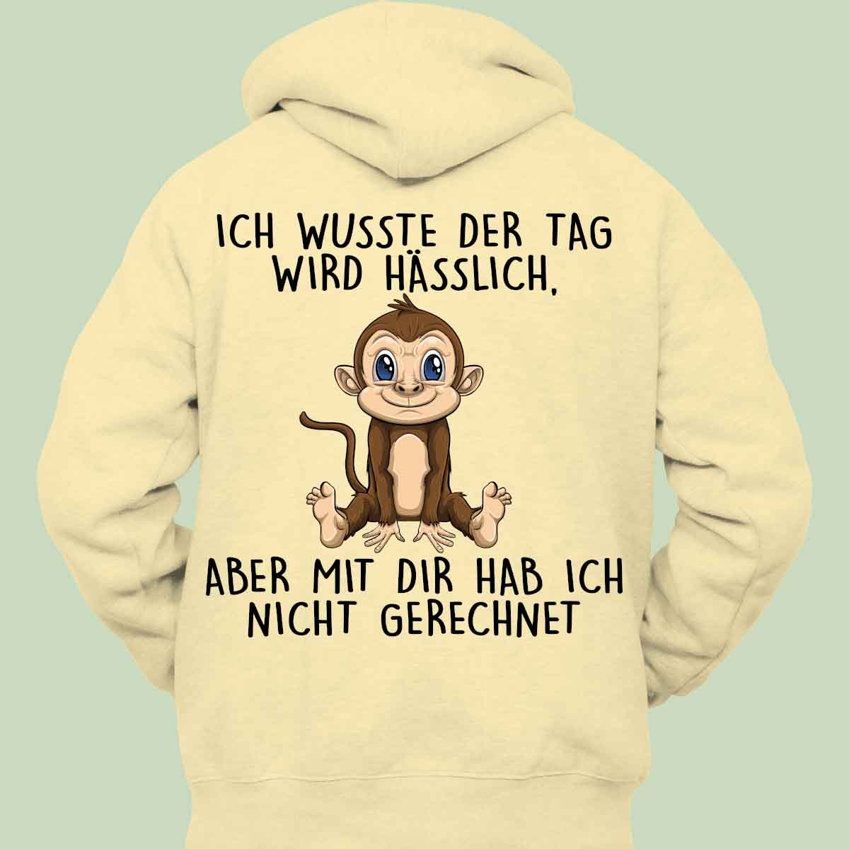 Hässlich Affe - Hoodie Unisex Rückendruck