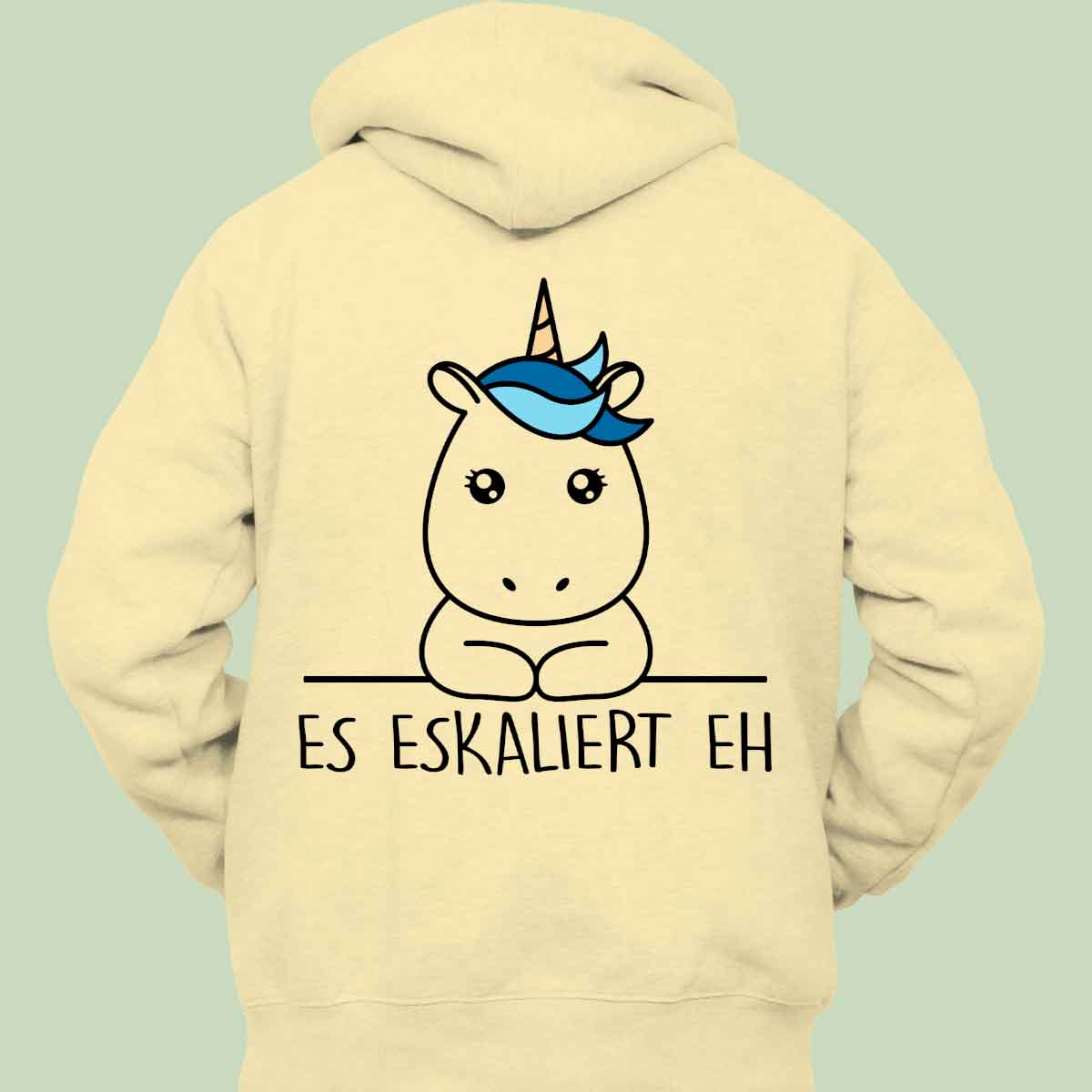 Eskalation Simple Einhorn - Hoodie Unisex Rückendruck