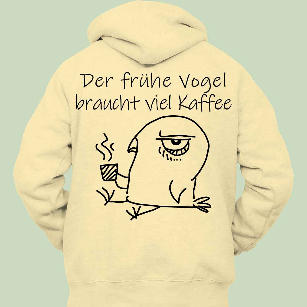 Frühe Vogel - Hoodie Unisex Rückendruck