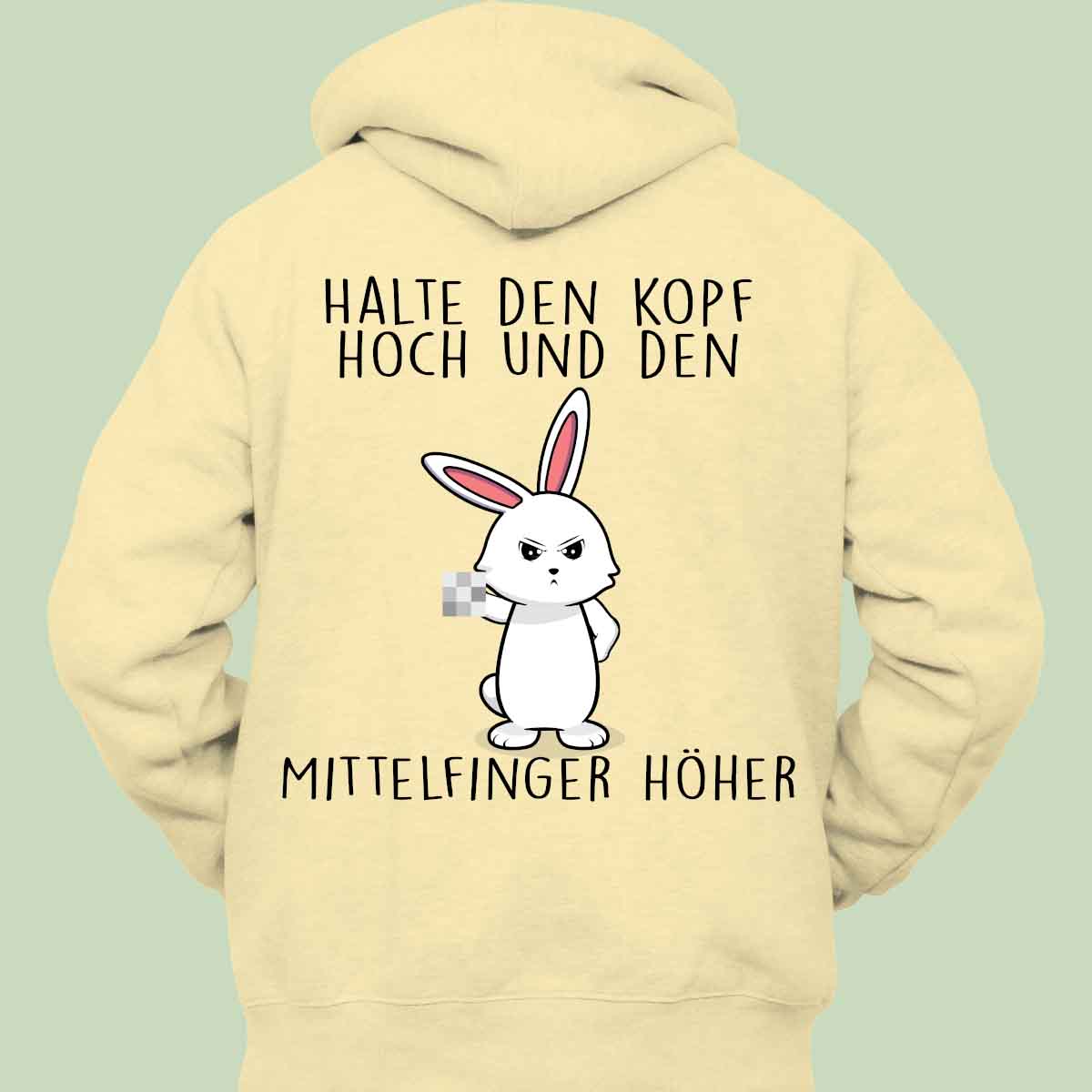 Kopf Hoch Bunny - Hoodie Unisex Rückendruck