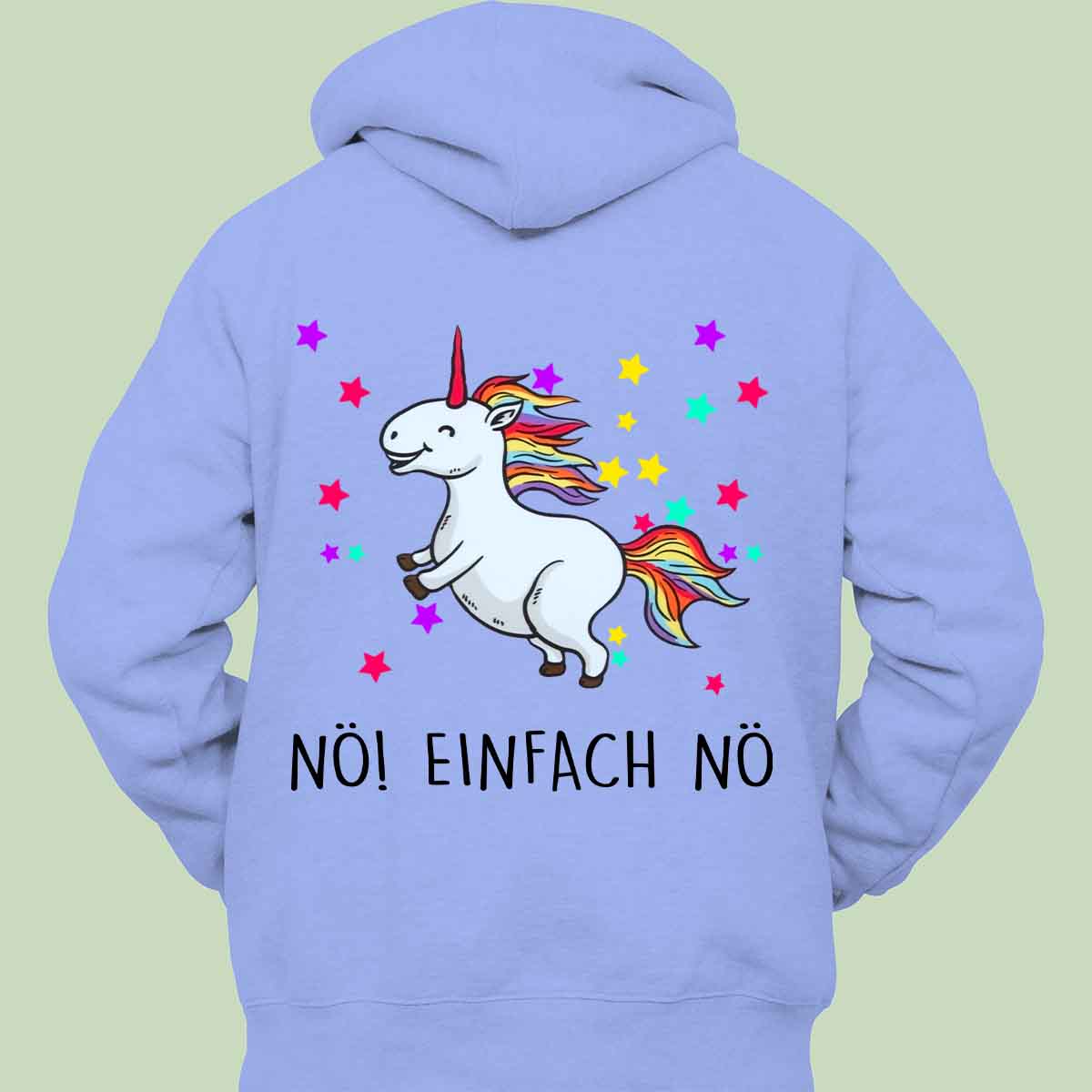 Nö! Glitzer Einhorn - Hoodie Unisex Rückendruck