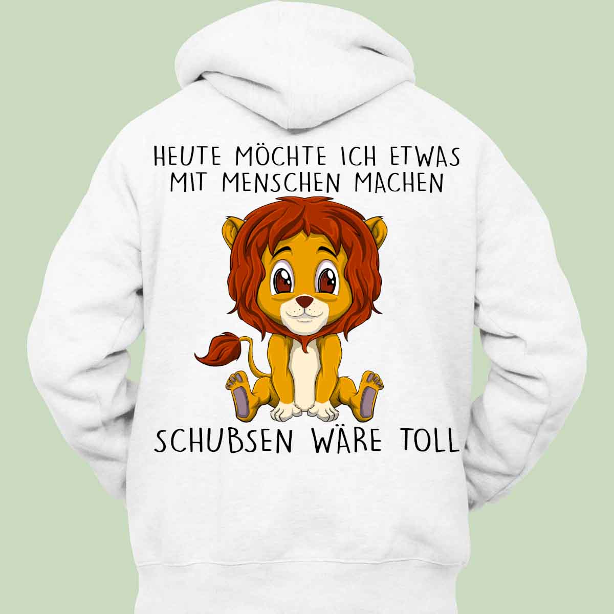 Schubsen Löwe - Hoodie Unisex Rückendruck