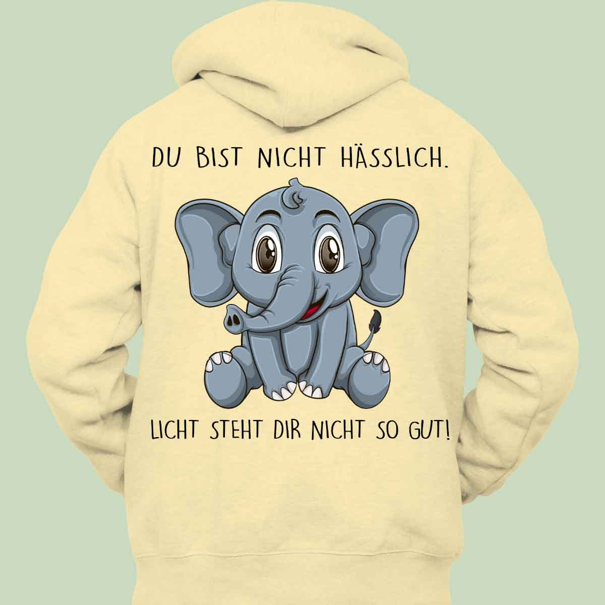 Licht Elefant - Hoodie Unisex Rückendruck