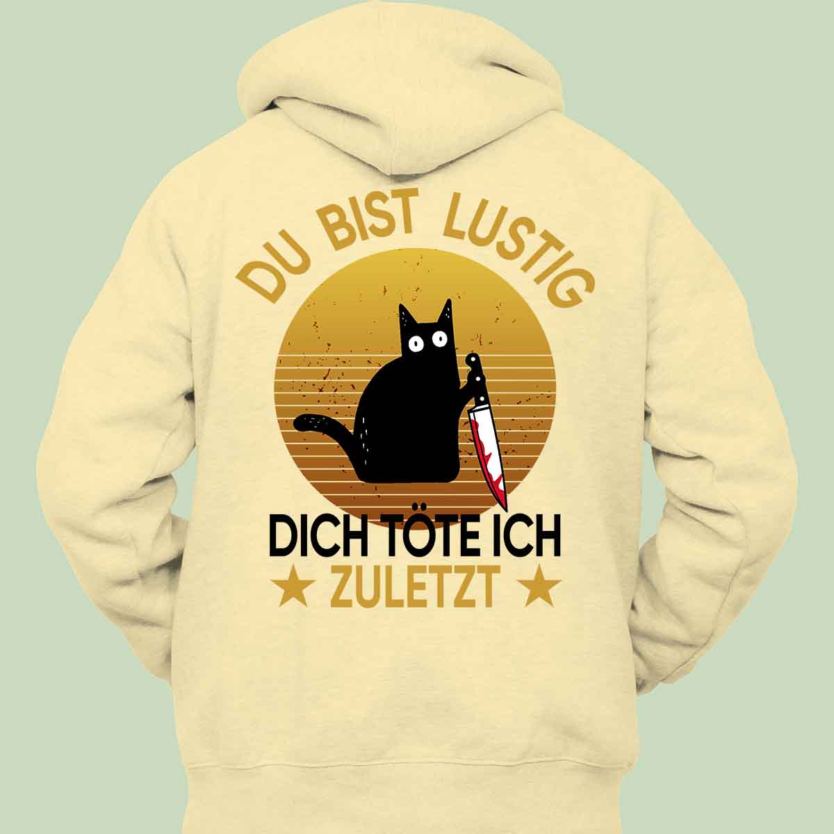 Lustig Katze 2 - Hoodie Unisex Rückendruck