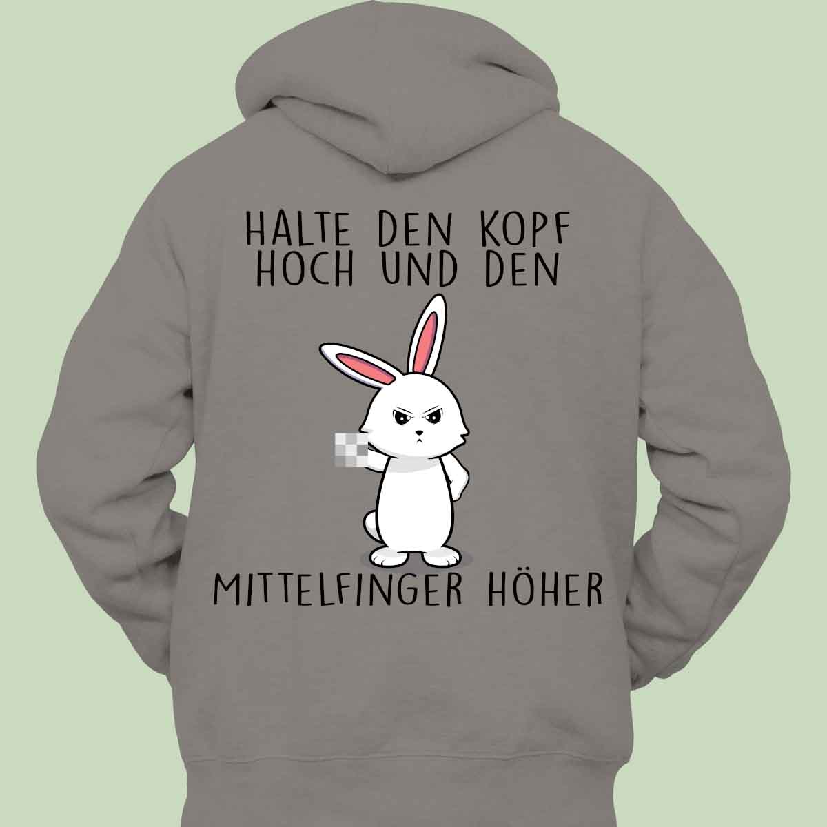 Kopf Hoch Bunny - Hoodie Unisex Rückendruck