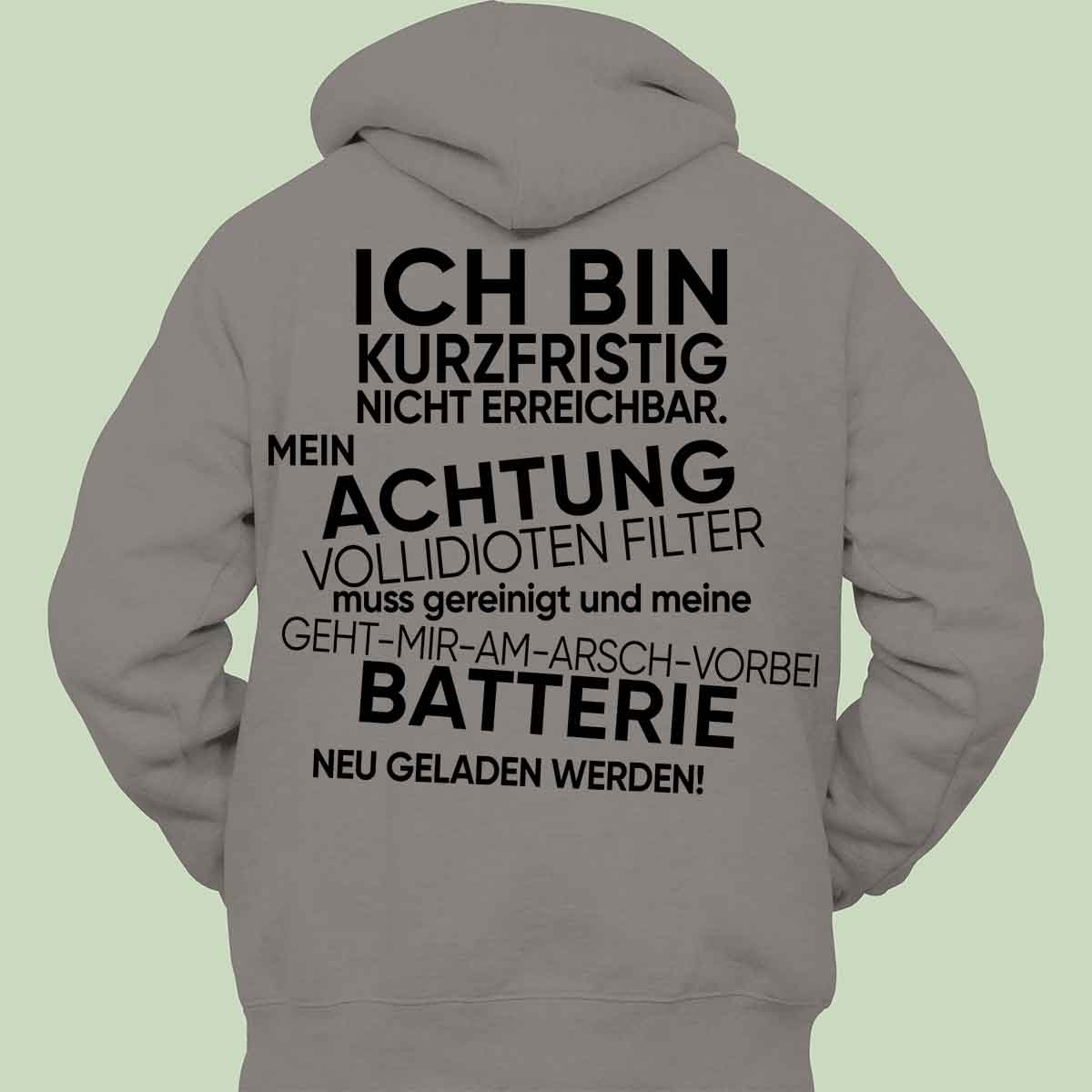 Nicht Erreichbar - Hoodie Unisex Rückendruck