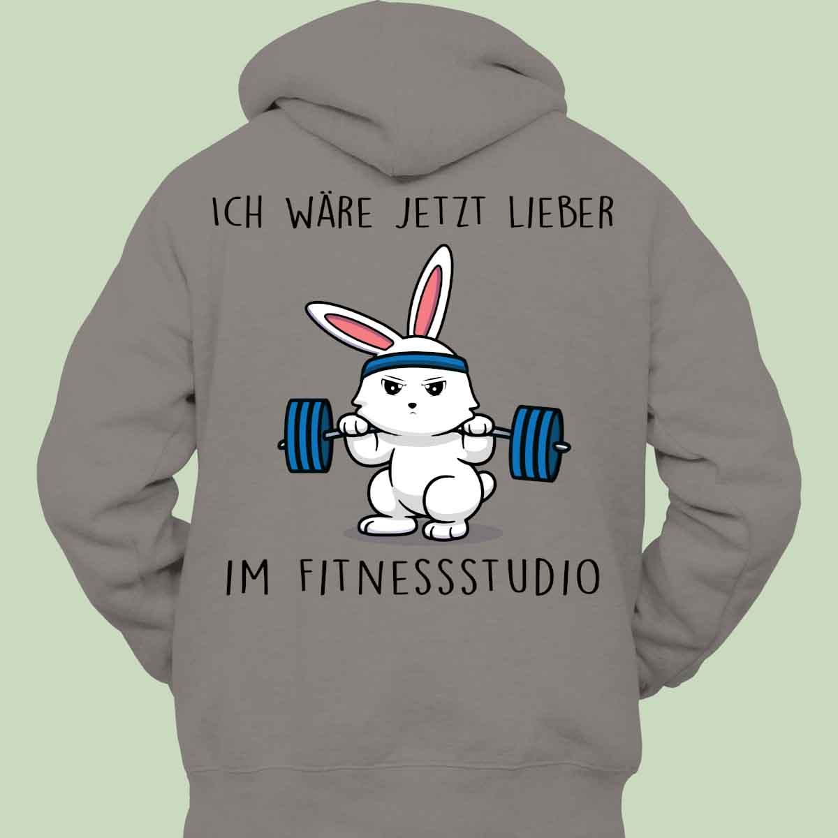 Fitnessstudio Bunny - Hoodie Unisex Rückendruck