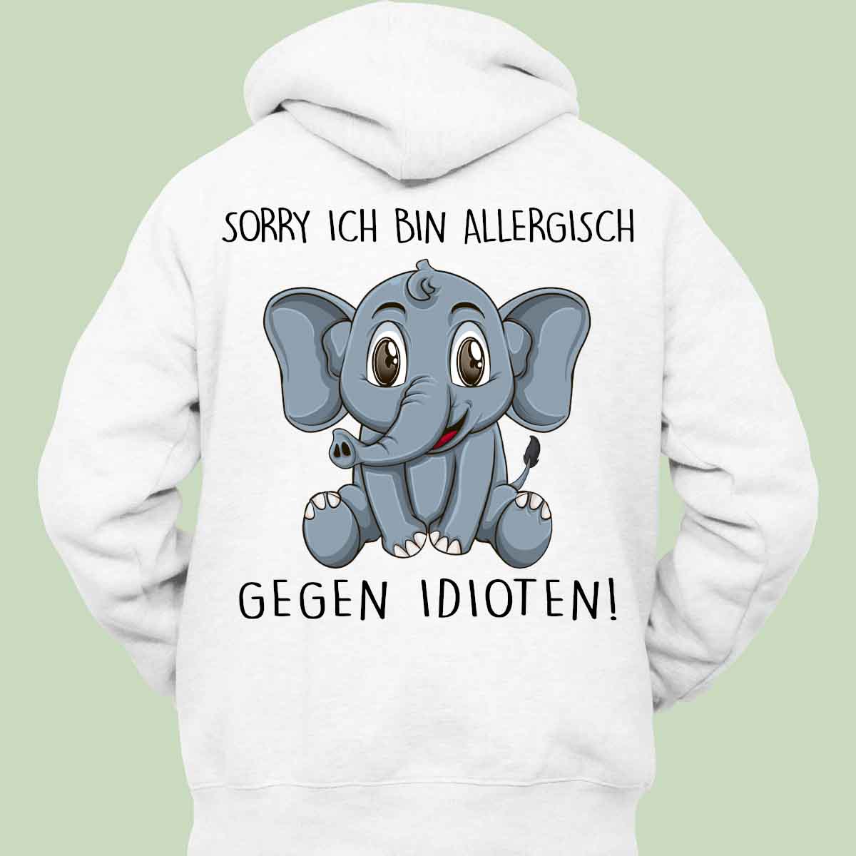 Allergisch Elefant - Hoodie Unisex Rückendruck