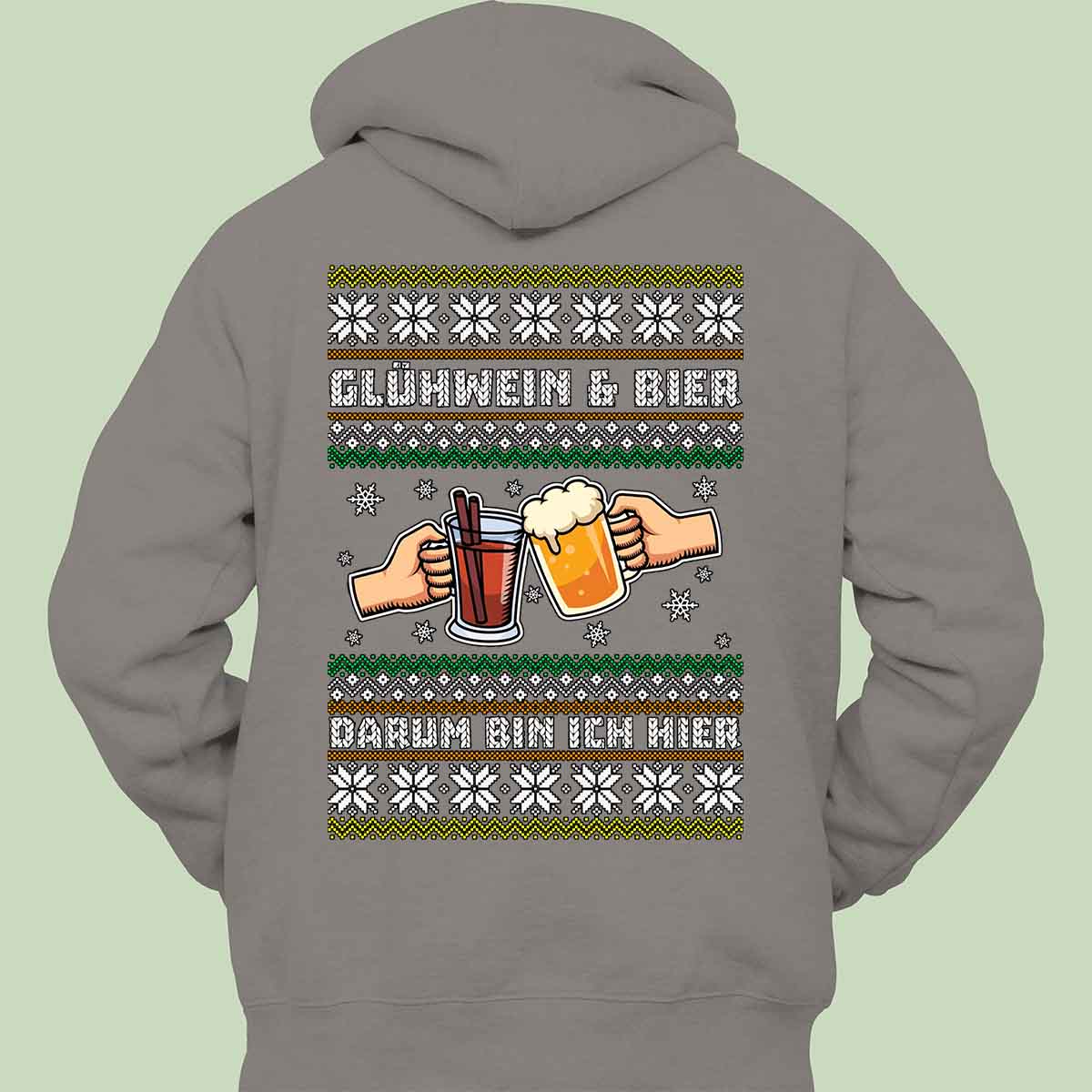 Glühwein und Bier - Hoodie Unisex Rückendruck