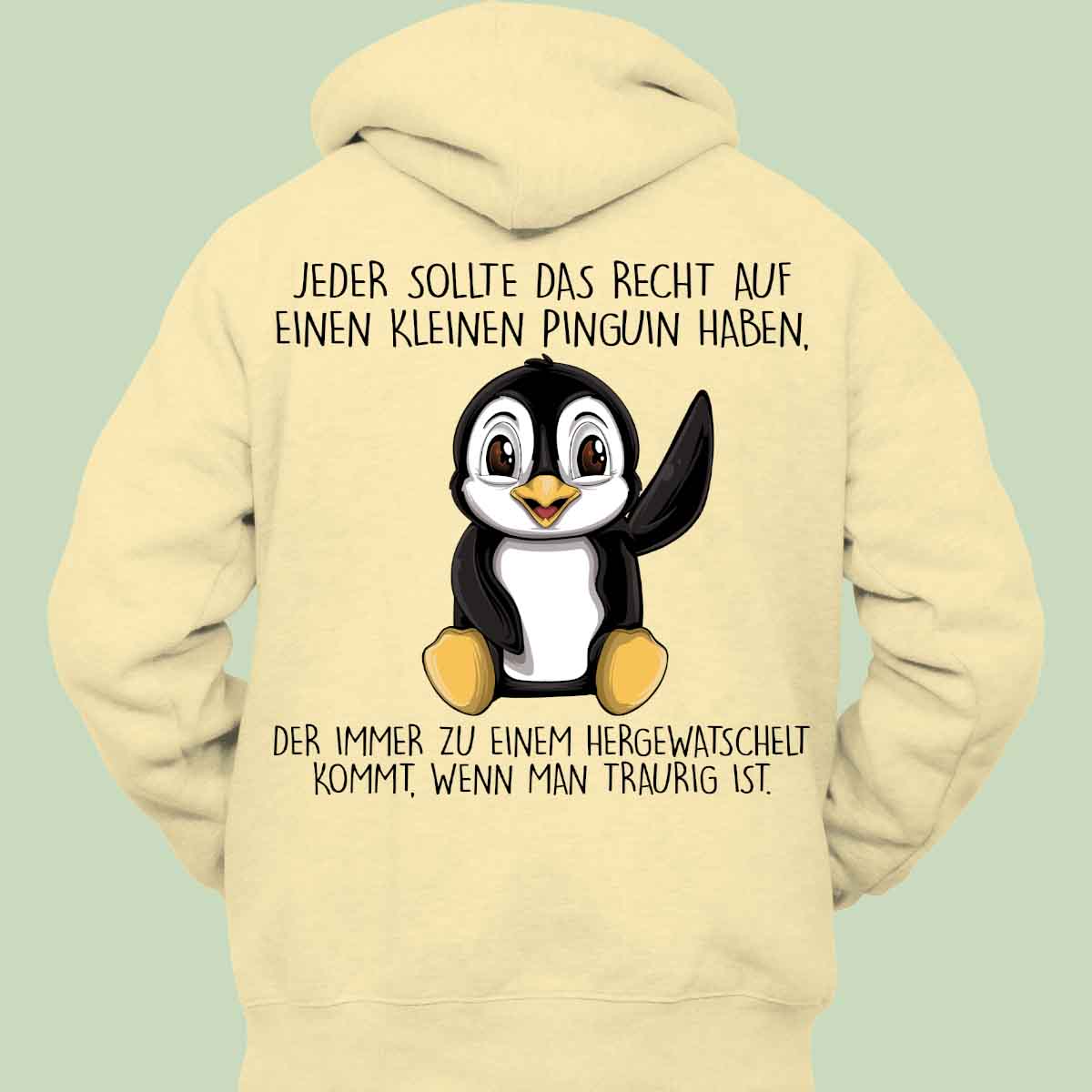 Hergewatschelt Pinguin - Hoodie Unisex Rückendruck