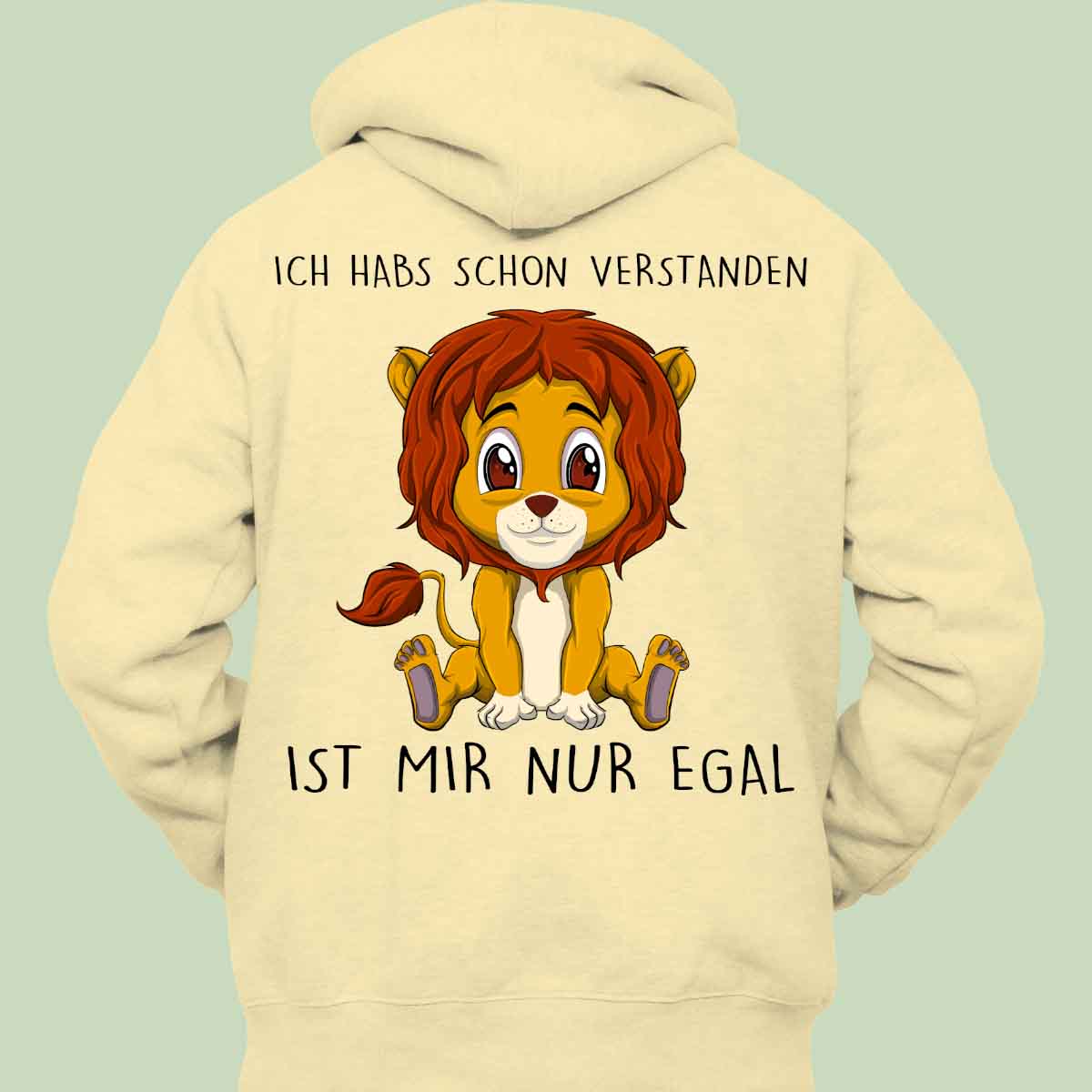 Verstanden Löwe - Hoodie Unisex Rückendruck