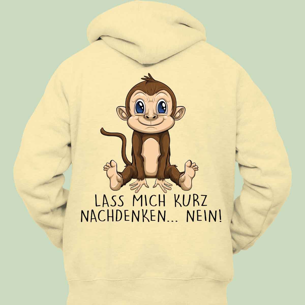 Nachdenken Affe - Hoodie Unisex Rückendruck