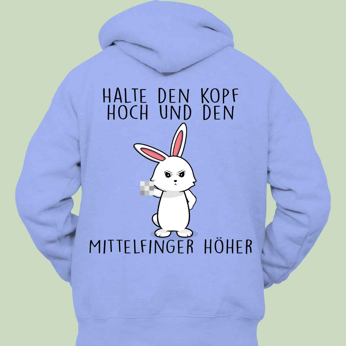 Kopf Hoch Bunny - Hoodie Unisex Rückendruck