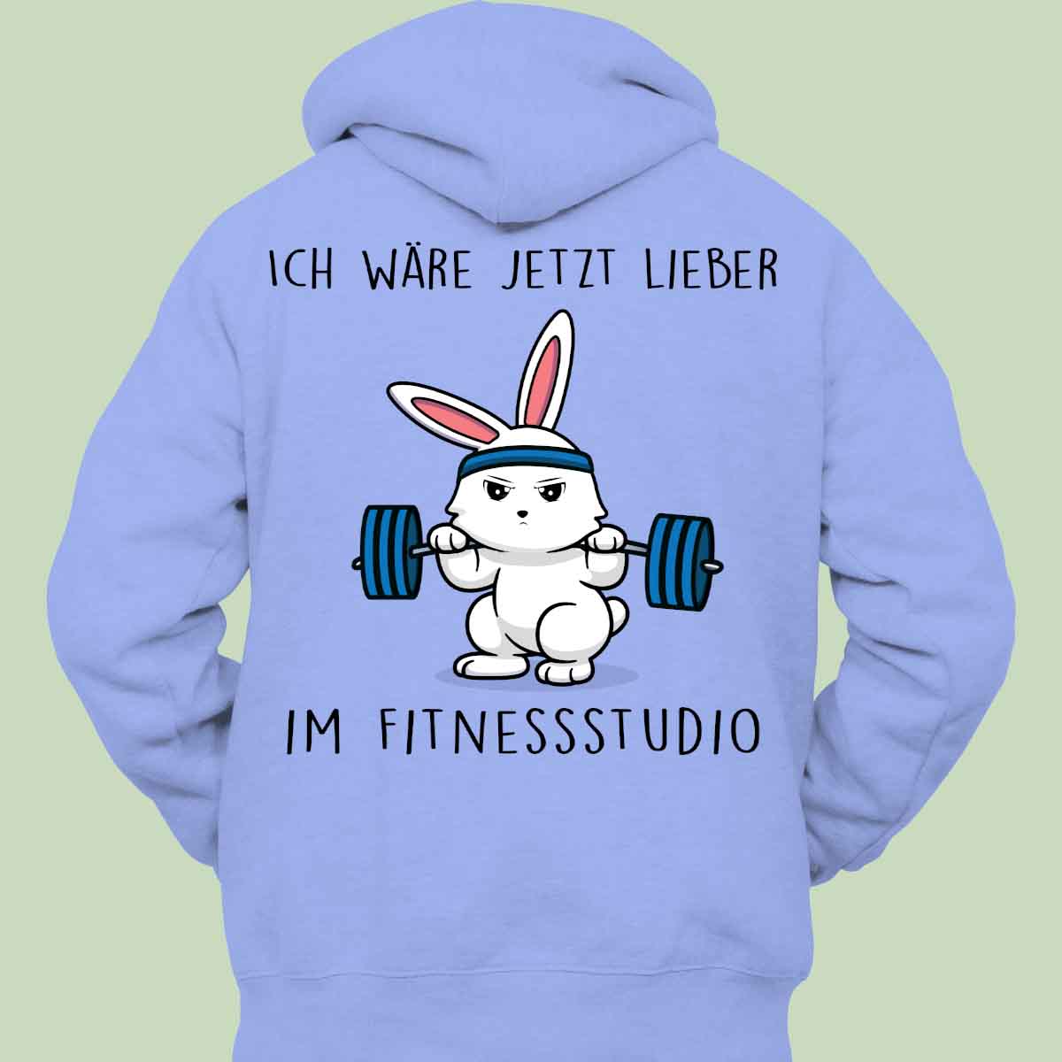 Fitnessstudio Bunny - Hoodie Unisex Rückendruck