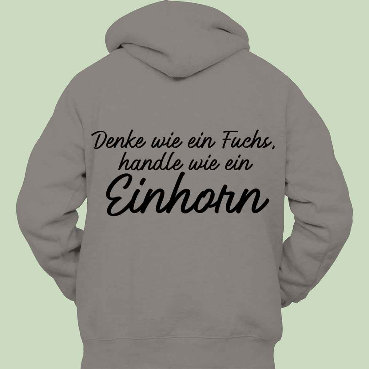Fuchs Und Einhorn - Hoodie Unisex Rückendruck
