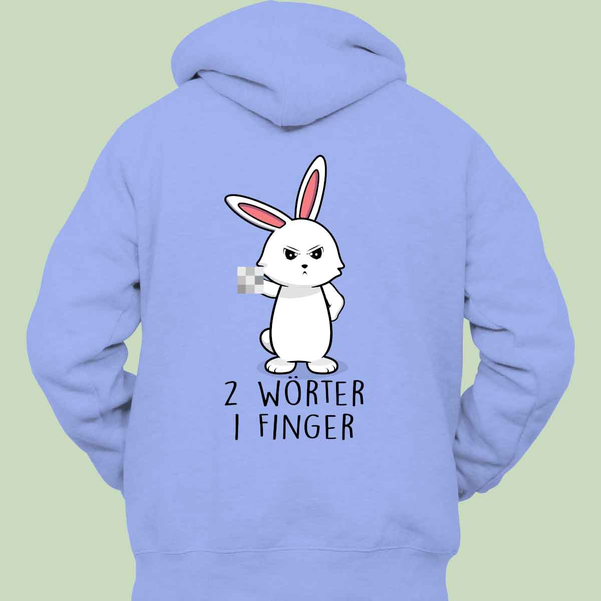 Zwei Wörter Bunny - Hoodie Unisex Rückendruck